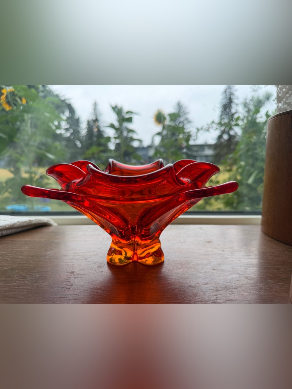Vintage chalet art glass